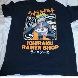 Anime Naruto Ichiraku Ramen Shop & Demon Slayer Shirt Mens Size L 42-44 Anime